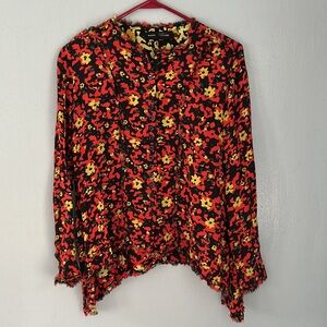 Proenza Schouler Floral Button Down Top Blouse